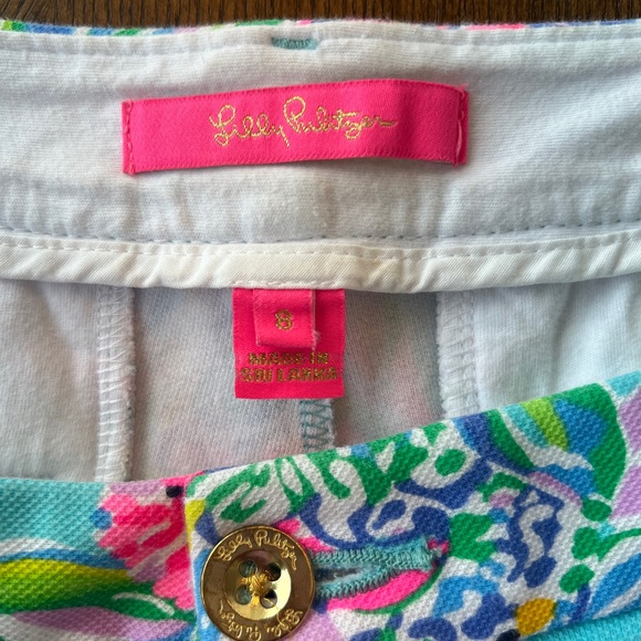 Lilly Pulitzer Amalfi Blue Alligator Isle Callahan Knit Shorts - Picture 3 of 4